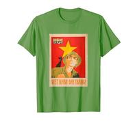 Poster de Propagande du Vietcong - Communiste de la Guerre du Vietnam T-Shirt, Homme, Herbe, XL