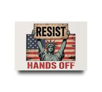 Poster de protestation Hands Off sur toile, statue de la Liberté Résiste, égalité des droits civils, justice reproductive, protestation féministe, décoration murale pour mars, rassemblement militant