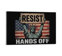 Poster de protestation Hands Off sur toile, statue de la Liberté Résiste, égalité des droits civils, justice reproductive, protestation féministe, décoration murale pour mars, rassemblement militant