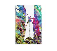 Poster de salle de sport coloré et moderne - Art rétro - Poster d'escalade - Cool Artworks - Peinture murale - Impression sur toile à suspendre - Décoration d'intérieur - Idée cadeau - 20 x 30 cm