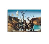 Poster de Salvador Dali représentant des cygnes et des éléphants réfléchissants, décoration sur toile, pour salon, chambre à coucher, 40 x 60 cm, sans cadre