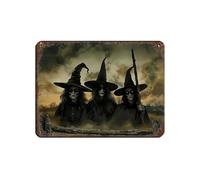 Poster de sorcière d'Halloween en métal vintage pour pub, club, café, bar, maison, décoration murale rétro 30 x 40 cm