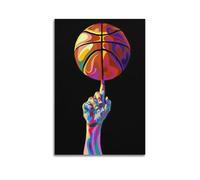 Poster de sport d'art minimaliste pour chambre à coucher, affiche de basketball au bout des doigts - Affiches murales décoratives sur toile pour chambre à coucher - Impression d'art moderne pour la