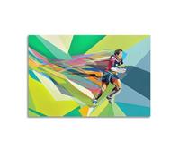 Poster de sport minimaliste pour chambre à coucher - Poster de rugby Marvel - Impression sur toile pour chambre à coucher - 30 x 45 cm