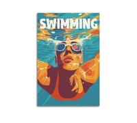Poster de sport vintage Portrait de natation sous-marine. jpg Poster moderne art mural sur toile esthétique décoration peinture 30 x 45 cm sans cadre