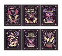 Poster de style impression d'art mural abstrait, décoration murale, cartes de tarot, cartes de divination, affiches magiques mystiques (27,9 x 35,6 cm, sans cadre)