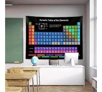 Poster de tableau périodique des éléments - Tapisserie, laboratoire scientifique, chimie, décoration éducative, tenture artistique à suspendre pour salle de hambre d'enfant, dortoir,