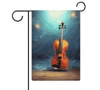 Poster de violon - Drapeaux de jardin - 30,5 x 45,7 cm - Double face - Drapeau extérieur d'été - Drapeau floral de bienvenue - Drapeaux de jardin saisonniers - Décorations de vacances