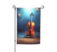 Poster de violon pour l'extérieur - 30,5 x 45,7 cm - Drapeau de jardin saisonnier double face avec œillets - Drapeau d'extérieur pour décoration de maison - Toile de fond pour photo