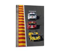 Poster de voiture de course 24H Le Mans pour Ferrari 488 911 Corvette Sports Cars - Art moderne - 40 x 60 cm