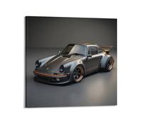 Poster de voiture de course classique 911 930 - Impression sur toile moderne - 30 x 30 cm
