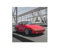 Poster de voiture de course classique 911 930 Turbo Red - Peinture sur toile moderne - 70 x 70 cm