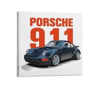 Poster de voiture de course classique 911 (964) Turbo vintage voiture de sport décorative sur toile Art moderne 70 x 70 cm