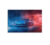 Poster de voiture de course de voiture Porsche 911 GT3 RS - Poster décoratif sur toile - Impression d'art moderne pour chambre à coucher - 30 x 45 cm