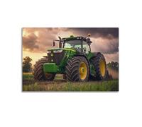 Poster de voiture de ferme rétro John Deere Lractor - Décoration murale moderne pour salon, chambre à coucher - 50 x 75 cm