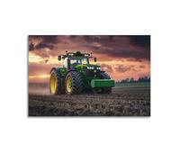 Poster de voiture de ferme rétro John Deere Lractor - Décoration murale moderne pour salon, chambre à coucher - 30 x 45 cm