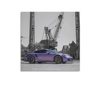 Poster de voiture de sport classique violet 911 GT3 - Impression sur toile moderne - 60 x 60 cm