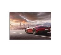 Poster de voiture de sport pour Porsche 911 Carrera GTS 992 Supercar Peinture murale décorative sur toile pour chambre à coucher familiale 50 x 75 cm