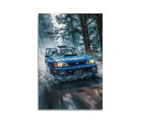 Poster de voiture de sport Rallye Small Steel Lmpreza 22B - Impression sur toile - Décoration murale moderne pour chambre à coucher - 30 x 45 cm