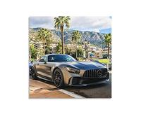Poster de voiture Mercedes Amg GT sur toile - Décoration murale moderne pour chambre à coucher - 50 x 50 cm