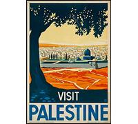 Poster de voyage du Moyen-Orient Vintage Palestine 1930 Art mural de voyage (Grand poster Art 8,3 x 11,7 A4)
