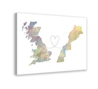 Poster de voyage « From the UK to Morocco » - Poster sur toile - Décoration pour chambre à coucher, bureau, chambre - Cadeau - 40 x 60 cm