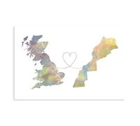 Poster de voyage « From the UK to Morocco » - Poster sur toile - Décoration pour chambre à coucher, bureau, chambre - Cadeau - 40 x 60 cm
