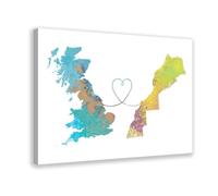 Poster de voyage « From the UK to Morocco » - Poster sur toile - Décoration pour chambre à coucher, bureau, chambre - Cadeau - 60 x 90 cm
