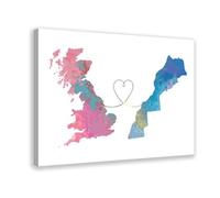 Poster de voyage « From the UK to Morocco » - Poster sur toile - Décoration pour chambre à coucher, bureau, chambre - Cadeau - 60 x 90 cm