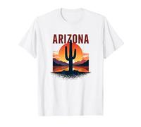 Poster de Voyage rétro Arizona Desert Sunset Cactus T-Shirt, Homme, Blanc, 5XL
