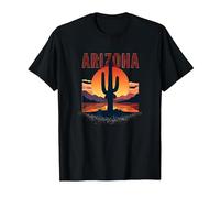 Poster de Voyage rétro Arizona Desert Sunset Cactus T-Shirt, Homme, Noir, XXL