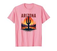Poster de Voyage rétro Arizona Desert Sunset Cactus T-Shirt, Homme, Rose, XXL