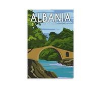 Poster de voyage vintage Albanie Benja - 30 x 45 cm - Décoration murale moderne pour chambre à coucher