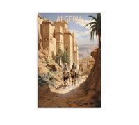 Poster de voyage vintage Alger Algérie, arbre 20 x 30 cm, affiche sur toile pour décoration d'intérieur, salle de bain, chambre à coucher, bureau, salon