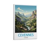 Poster de voyage vintage Cevennes Lozere 40 x 60 cm Impression sur toile Décoration murale moderne pour chambre à coucher