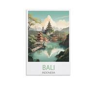 Poster de voyage vintage de Bali Indonésie - 50 x 75 cm - Décoration murale pour salon