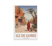 Poster de voyage vintage de l'île de Gorée du Sénégal, impression sur toile pour décoration d'intérieur, 30 x 45 cm