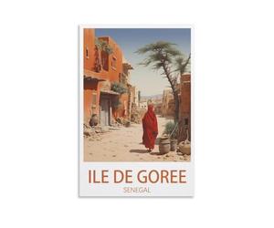 Poster de voyage vintage de l'île de Gorée du Sénégal, impression sur toile pour décoration d'intérieur, 30 x 45 cm