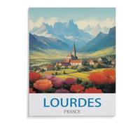 Poster de Voyage Vintage de Lourdes France,Bricolage 1000 Pièces Jigsaw Puzzles Éducatif Intellectuel Jouet De Décompression Amusant Jeu De Famille pour Enfants(38x26cm)-A35