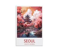 Poster de voyage vintage de Séoul Corée du Sud, 40 x 60 cm, affiches sur toile pour décoration d'intérieur, salon