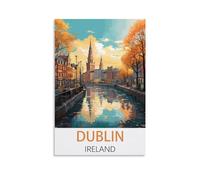 Poster de voyage vintage Dublin Irlande 40 x 60 cm