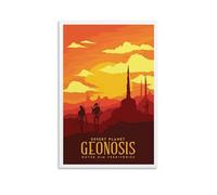 Poster de voyage vintage Geonosis Star The Wars sur toile - Décoration murale - Fournitures scolaires - 30 x 45 cm