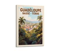 Poster de voyage vintage Guadeloupe Basse - Terre - Décoration murale moderne et esthétique pour salon, cadeau pour ami, cadre de lit, 20 x 30 cm