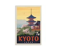 Poster de voyage vintage Japon Kyoto, peinture murale décorative sur toile et image d'art imprimée moderne pour chambre à coucher, 30 x 45 cm