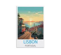 Poster de voyage vintage Lisbonne Portugal 30 x 45 cm