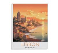 Poster de Voyage Vintage Lisbonne, Portugal，Puzzle 1000 Pièces en Papier Divertissement Puzzles Jouets Très Difficile Adulte Et Adolescent Casual Jigsaw Puzzle Puzzle（50x70cm）-D12
