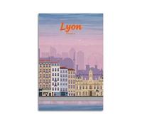Poster de voyage vintage Lyon France (6) - Décoration murale - Décoration d'intérieur - 20 x 30 cm