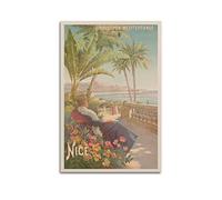 Poster de voyage vintage Paris Lyon Méditerranée Belle peinture sur toile Décoration murale et art pour chambre à coucher familiale 30 x 45 cm