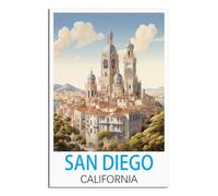 Poster de voyage vintage San Diego Californie, 50 x 75 cm, impression sur toile murale moderne pour décoration de salon