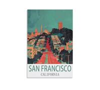 Poster de voyage vintage San Francisco California 60 x 90 cm Impression sur toile Décoration murale moderne pour chambre à coucher